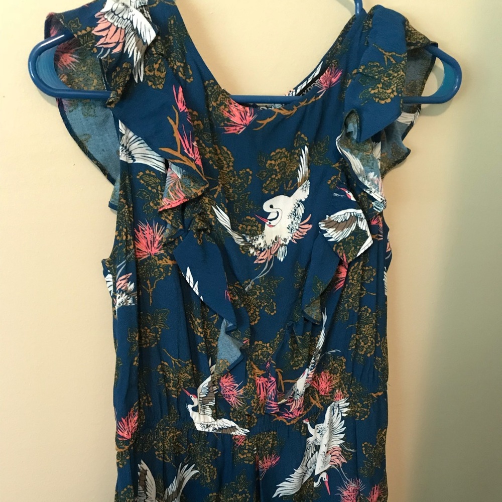 Blue/Teal Floral/Swan Express Romper